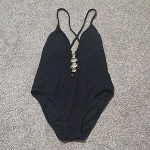 Elegant Black One-Piece Swimsuit